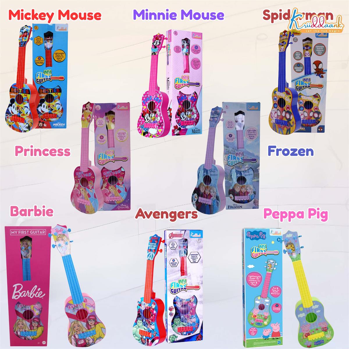 Mattel Barbie Theme Big Guitar Toy for Kids - Pink Musical Instrument for Girls Age 3+ | Interactive Sound & Educational Play | Lightweight & Safe Design | Perfect Birthday Gift for Kids