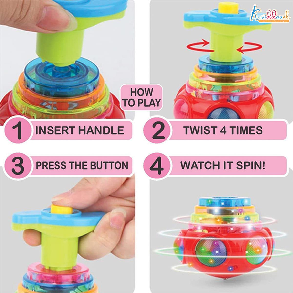 Stitch Dizzy Glow Top - LED Light & Music Spinning Top Toy for Kids, Magic Stitch Spinner Musical Lattoo with 360Â° Rotation, Fun Sound Effects & Flashing Lights for Boys & Girls, Ages 3+ Years