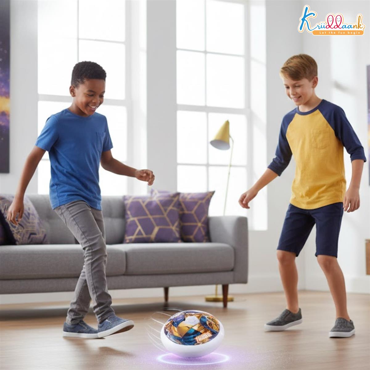 Marvel Thanos Theme Hover Football - LED Light Up Air Power Soccer Ball for Kids - Safe Indoor Sports Toy with Soft Foam Bumper - Educational Gift for Boys & Girls Ages 3+