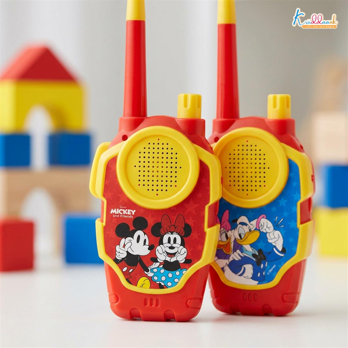 Mickey Mouse Walkie Talkie Set for Kids - 75m Range 2-Way Radios for Boys & Girls, Red, Battery Operated Outdoor Communication Toy for Camping & Hiking, Non-Toxic & Child Safe - Ideal Gift for Age 3+