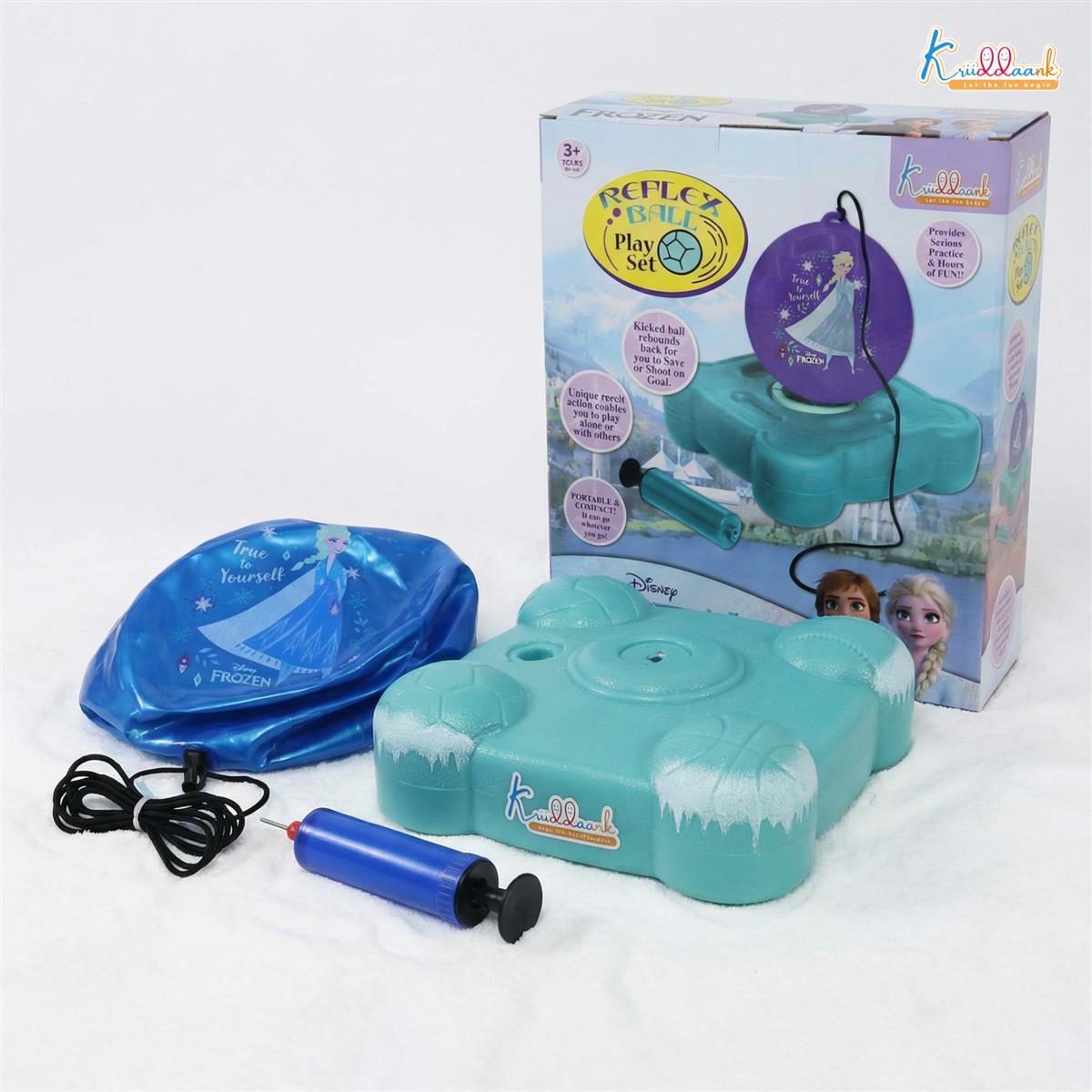 Disney Frozen Reflex Soccer Ball Training Kit for Kids - Indoor & Outdoor Solo Football Trainer with Recoil Action - Portable & Compact Soccer Practice Set for Boys & Girls Ages 3+