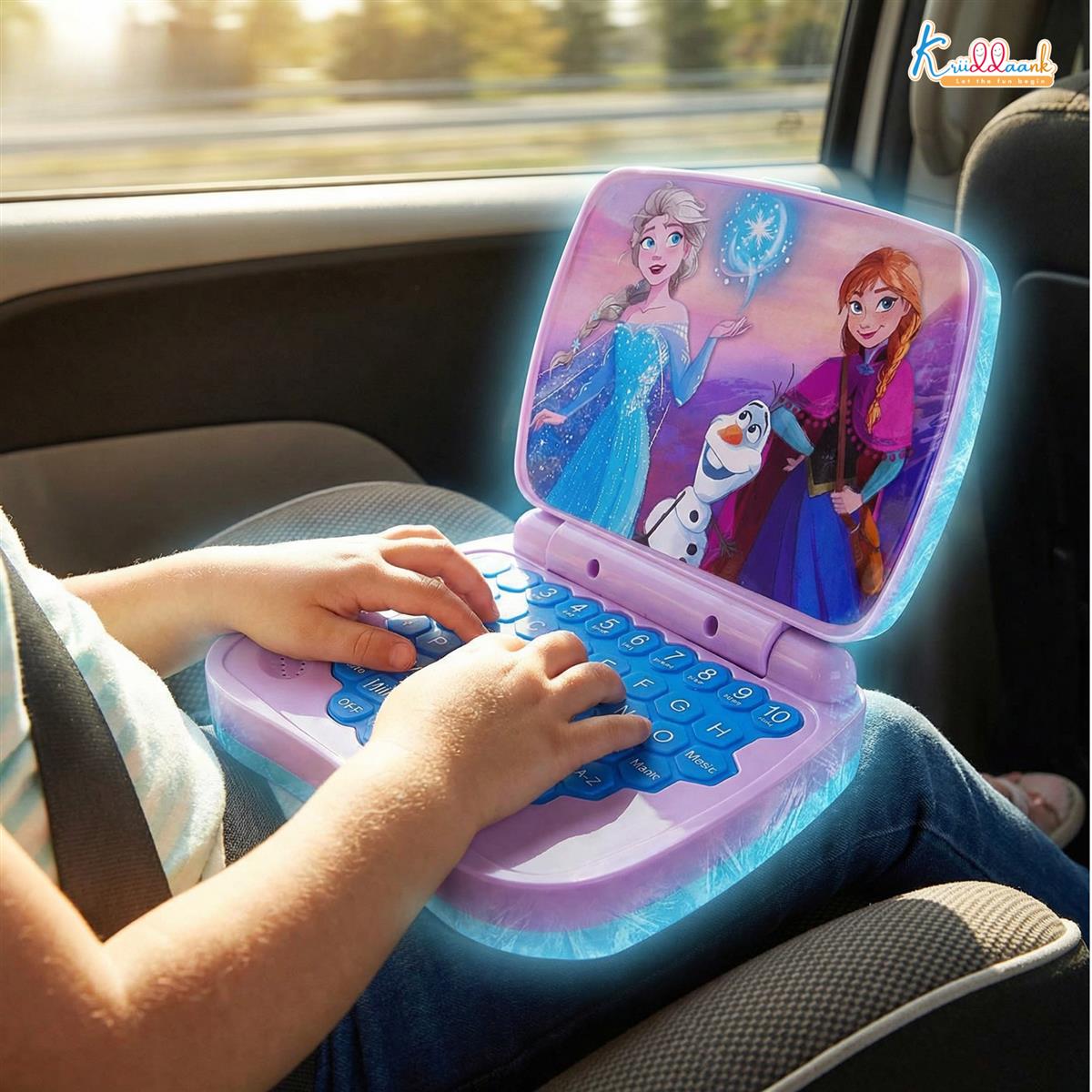 Frozen Theme Educational Laptop for Kids â€“ Screen-Free Learning Toy for Preschoolers, Interactive Alphabet & Number Pronunciation Computer, Safe & Durable Early Education Toy for Ages 3+, Turkish Blue