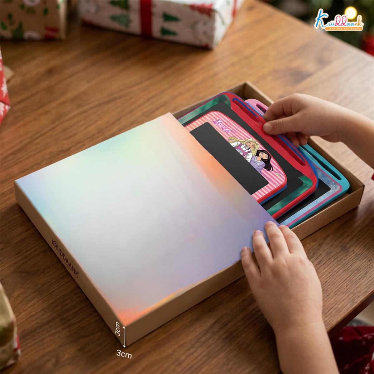 Kriiddaank Pack of 4 LCD Writing Tablet Doodle Board for Kids - 8.5 Inch Colorful Electronic Drawing Pad, Educational Learning Toy with Lock Function & One-Tap Erase, Kids Birthday Gifts (Multicolor)