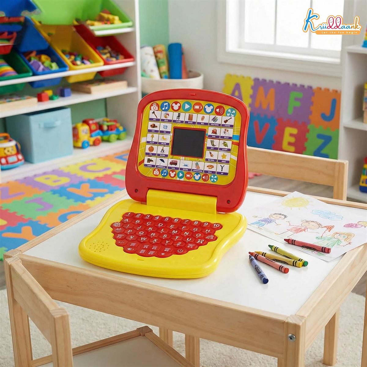 LTS Mickey Mouse Theme Educational Laptop for Kids - Interactive Preschool Learning Toy with Alphabet, Numbers & Word Pronunciation, Battery Operated English Computer for Boys & Girls 3+ Years