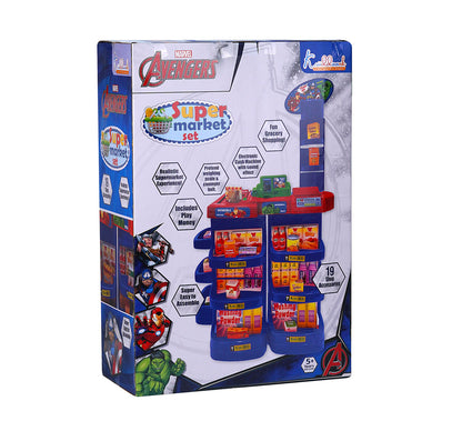 Kriiddaank SupermarketSet-AvengersThemeSMS-100520ByMarvelAvengers Supermarket PlaysetPretend Play Supermarket KitSupermarket Checkout Counter ToyShopping Cart & Grocery Set for KidsAvengers Toy Cashier Set