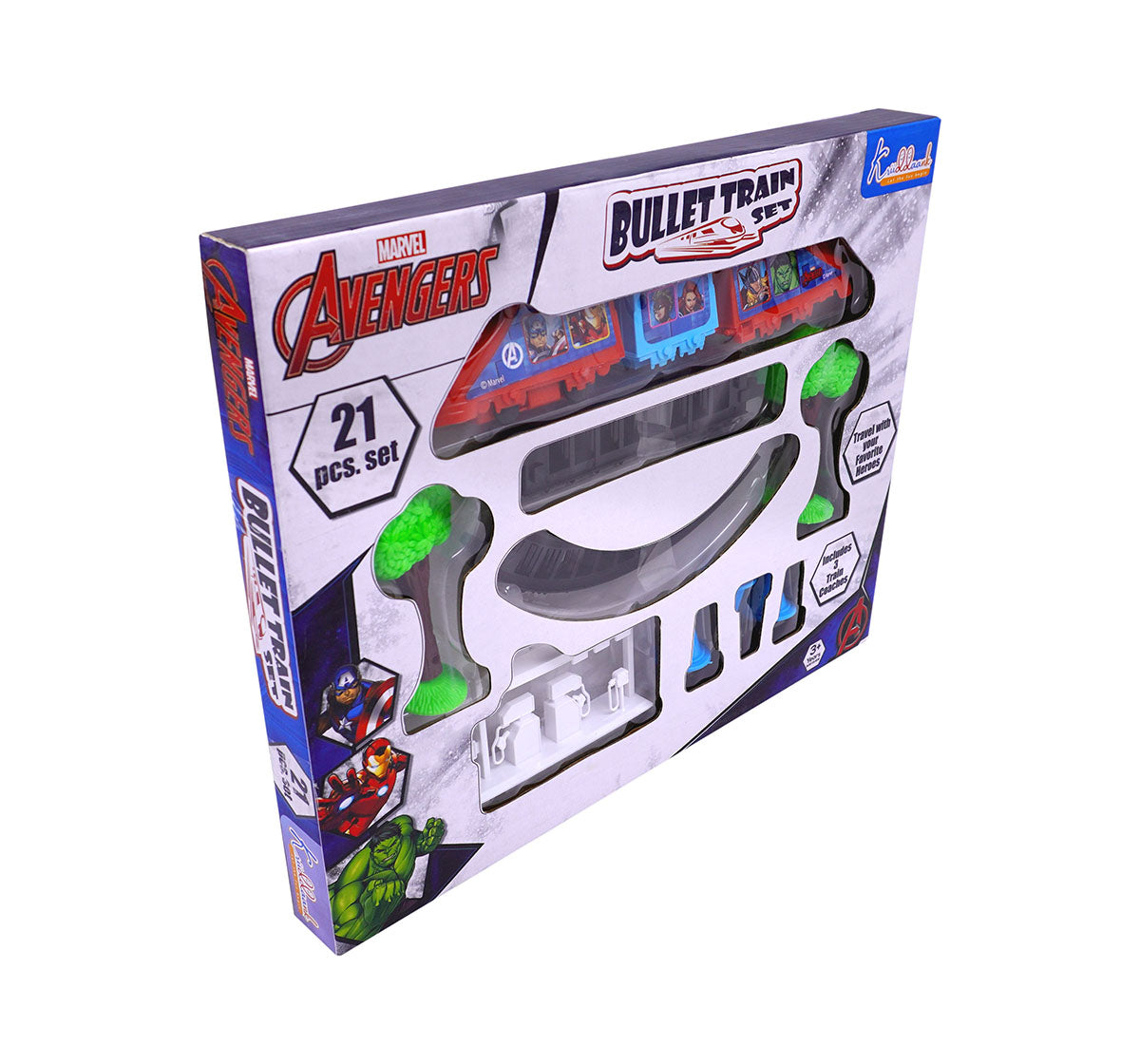 Kriiddaank TrainSet-AvengersThemeTB-100580ByMarvelBest Avengers Toy Train for KidsAvengers Infinity War Train SetBest Marvel Train Set for Boys & GirlsInteractive Train Set with Avengers DesignDurable Superhero Train Toy