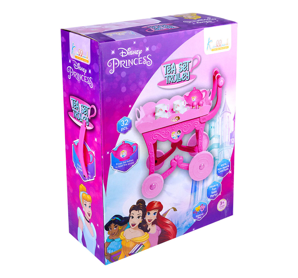 Kriiddaank TeaTrolleySet-PrincessThemeTTS-100530ByDisneyDisney Princess Tea Trolley SetMagical Princess Tea Set for ToddlersDisney Tea Cart Playset for GirlsPrincess Theme Tea Party SetRoyal Tea Party Playset for Girls