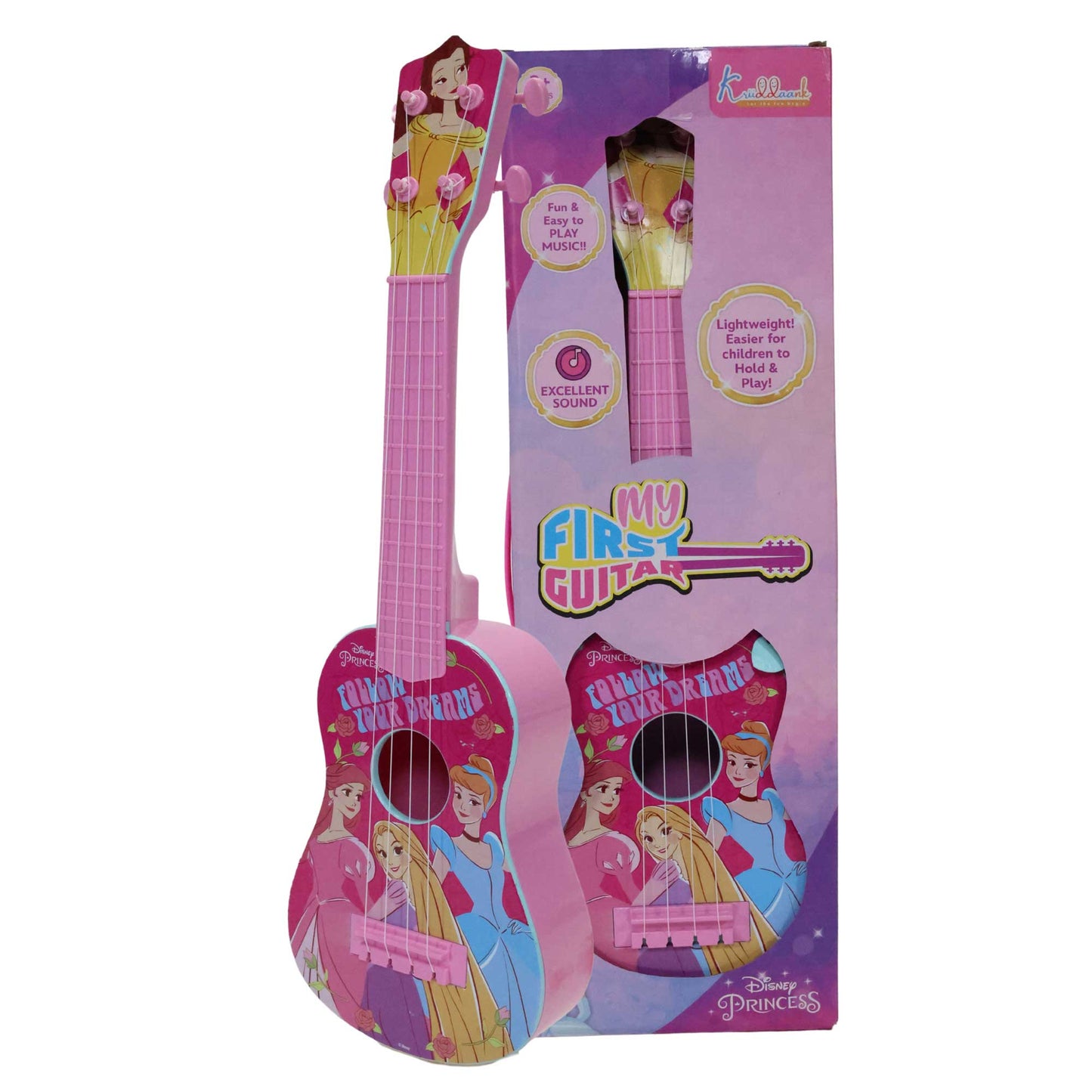 Kriiddaank Guitar-PrincessThemeGB-100180ByDisneyBest Gift for Girls & KidsMusical Instrument Toy for KidsGift for Girls - Princess Music ToyDisney Princess Birthday Gift for GirlsEducational Sound & Music Toys