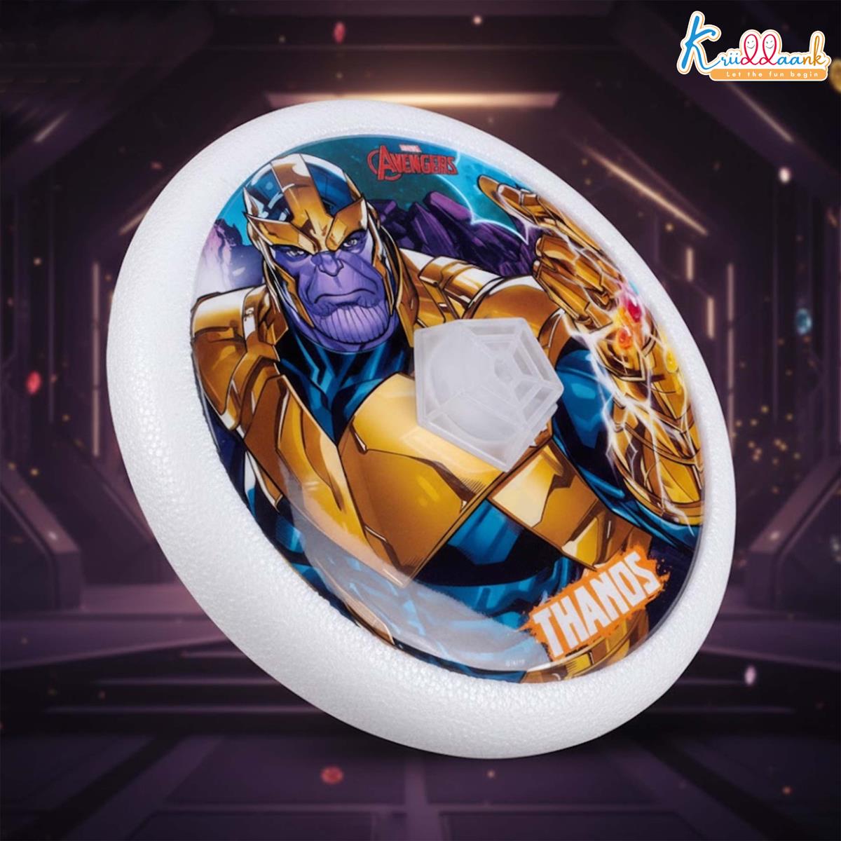 Marvel Thanos Theme Hover Football - LED Light Up Air Power Soccer Ball for Kids - Safe Indoor Sports Toy with Soft Foam Bumper - Educational Gift for Boys & Girls Ages 3+
