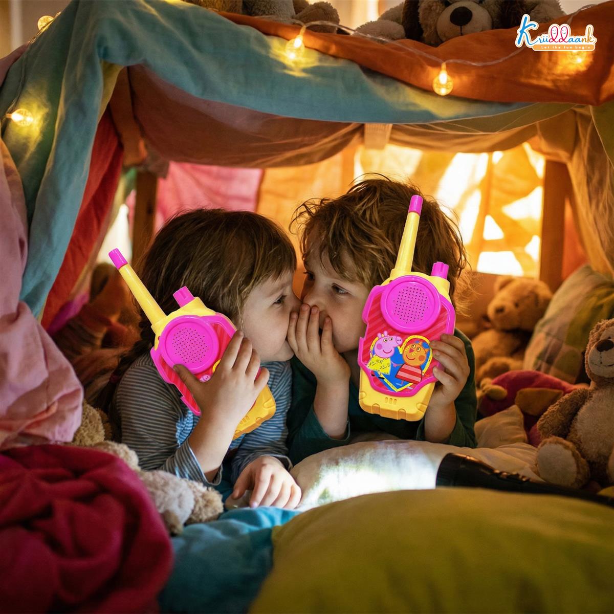 Peppa Pig Walkie Talkie Set for Kids - 75m Long Range 2-Way Radio Toy - Pink, Non-Toxic & Child Safe - Ideal for Camping, Hiking & Roleplay - Gift for Boys & Girls Ages 3+