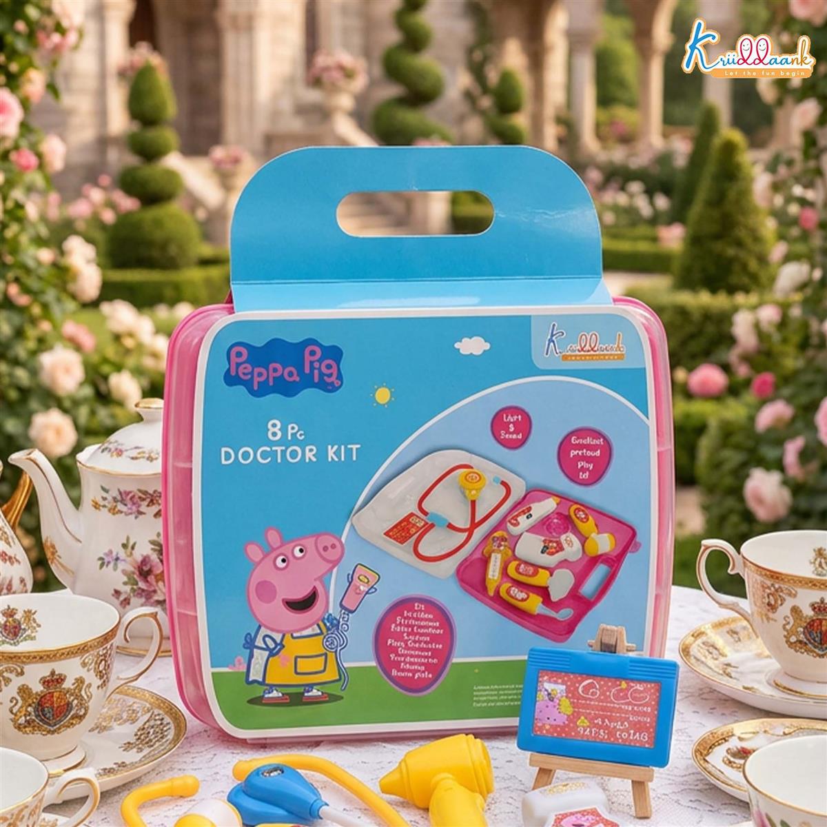 Barbie 8 Pieces Doctor Set for Girls 3Y+, Pink Pretend Play Medical Kit with Light and Sound Stethoscope, 100% Non-Toxic & Gift-Friendly Educational Toy for Kids