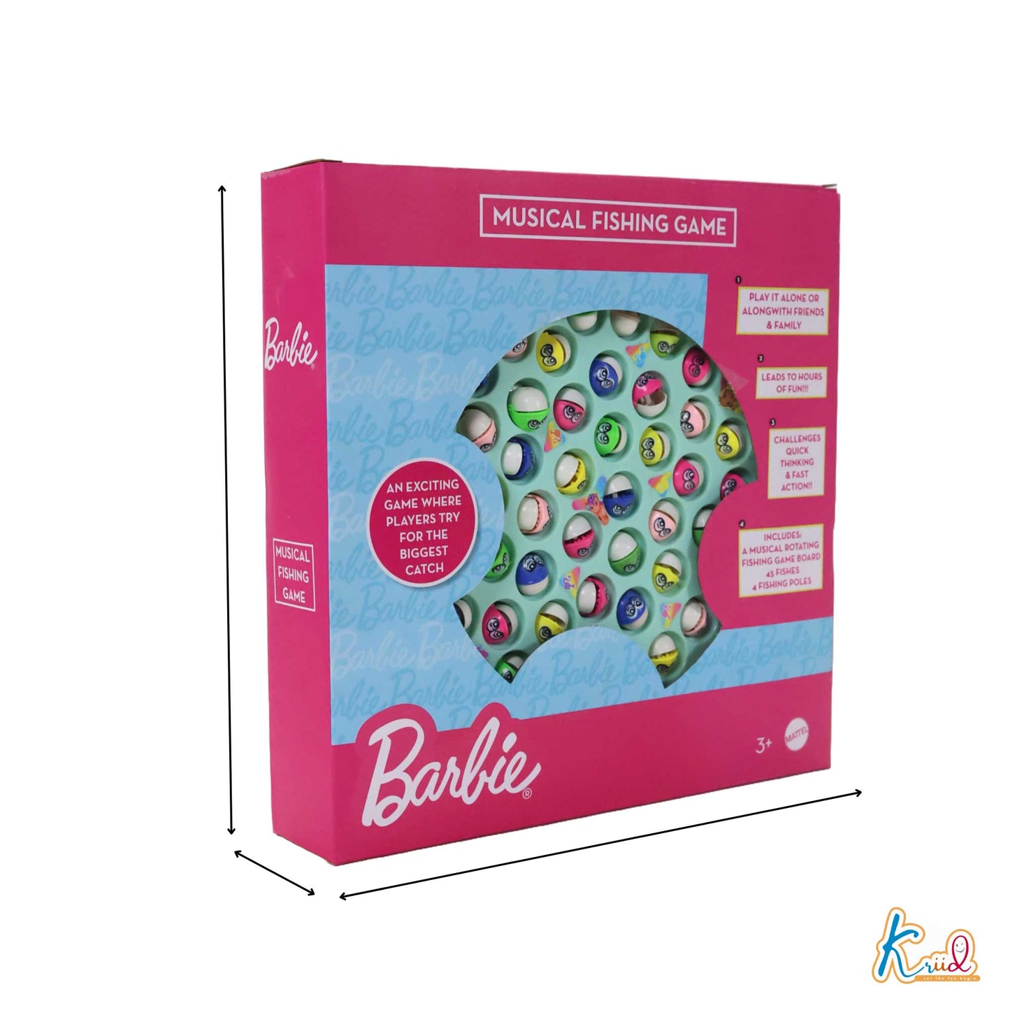 Kriiddaank MusicalFishingSmall-BarbieThemeByMattelBarbie Fishing Playset for KidsBarbie-Themed Magnetic Fishing GameBarbie Fishing Playset for Girls & BoysSmall Musical Fishing Game for Barbie FansBarbie Fishing Playset for Girls & Boys