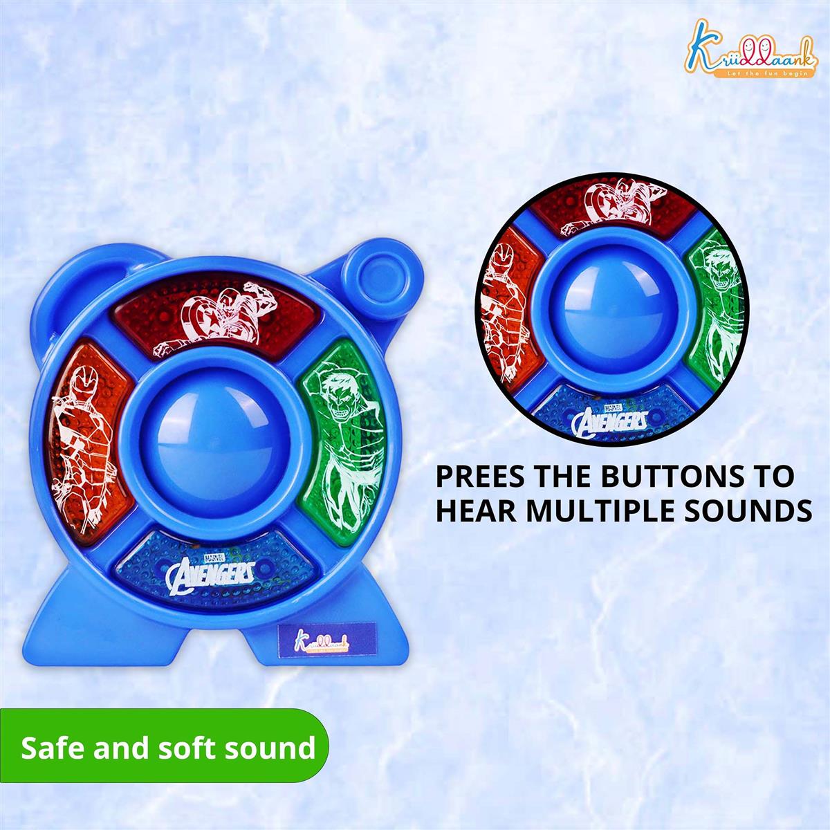 Marvel Avengers Theme Music Set - Star Shaped Guitar Toy for Kids with Lights & Sounds - Portable Educational Musical Toy for Toddlers 3+ Years - Interactive Superhero Gift