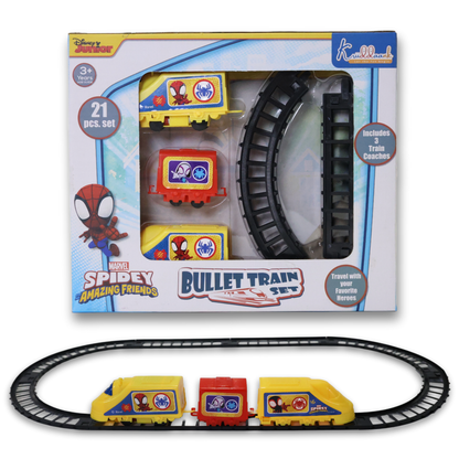 Kriiddaank TrainSetSmall-SpidermanThemeByMarvelCool Spiderman Train Toy for BoysBest Gift for SpidermanSuperhero Action Train for BoysRed & Blue Web-Slinging TrainAction-Packed Spiderman Train Ride