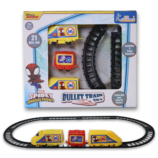 Kriiddaank TrainSetSmall-SpidermanThemeByMarvelCool Spiderman Train Toy for BoysBest Gift for SpidermanSuperhero Action Train for BoysRed & Blue Web-Slinging TrainAction-Packed Spiderman Train Ride