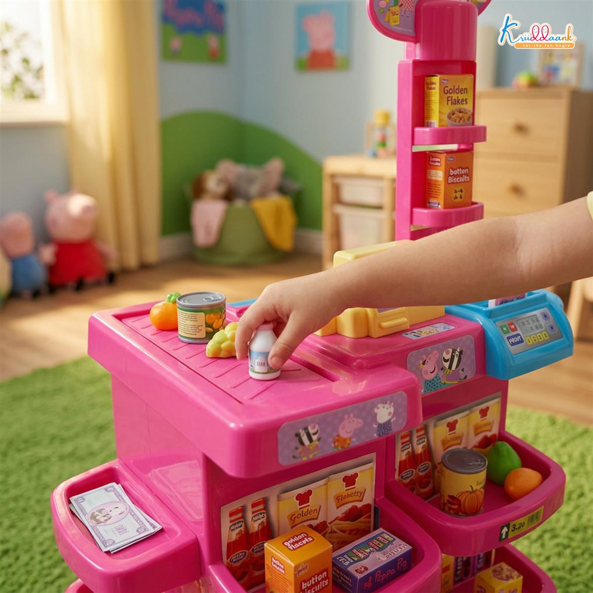 Hasbro Peppa Pig Supermarket Fun Play Set for Kids 5+ - Electronic Cash Register with Sound, Scanner, Conveyor Belt & 20 Grocery Accessories - Educational Pretend Play Toy for Girls & Toddlers