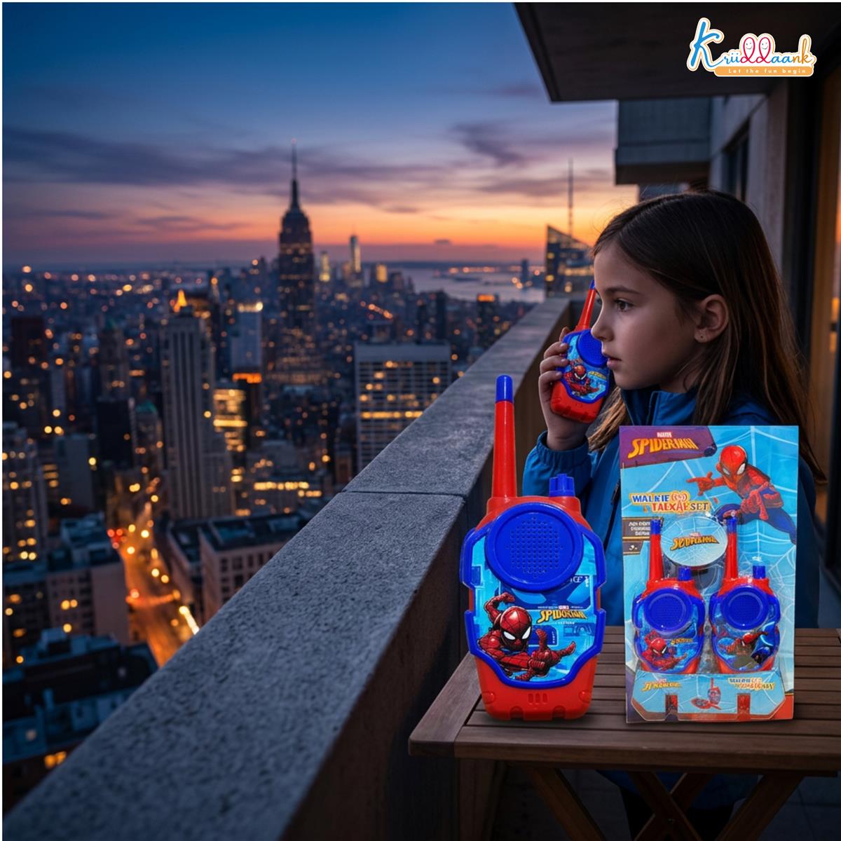 Spider-Man Inspired Walkie Talkie Set for Kids - 75m Long Range 2-Piece Communication Toy - Blue Outdoor Adventure Gear for Boys & Girls 3+ - Ideal for Camping, Hiking & Roleplay Gifts