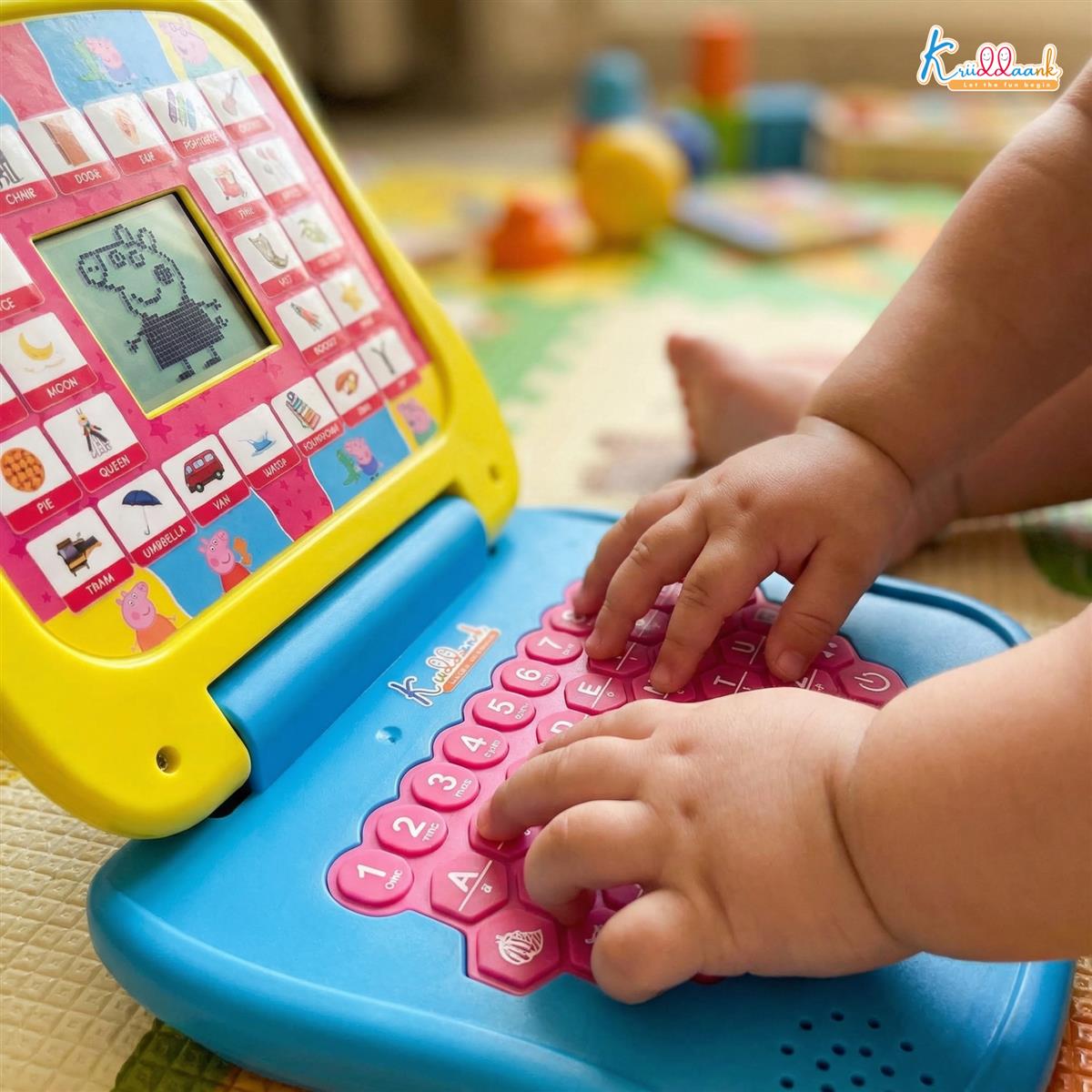 Peppa Pig Educational Laptop for Kids - Interactive Learning Toy with Screen, Music & Sounds - Pre-School Alphabet, Numbers & Word Pronunciation - Safe & Durable Electronic Toy for Ages 3+