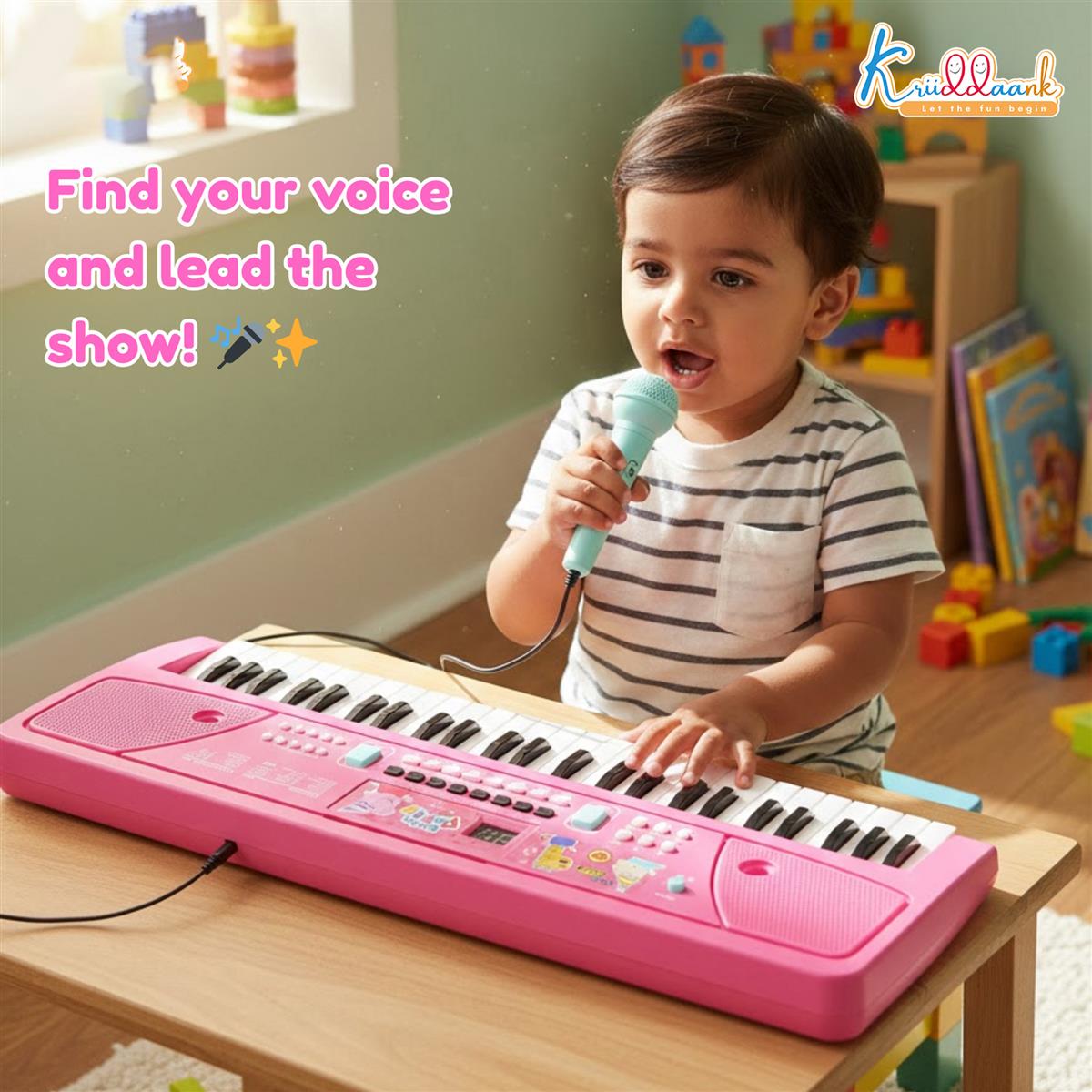 Hasbro Peppa Pig 37-Key Musical Keyboard with Microphone, 16 Instrument Sounds & 10 Rhythms - Educational Piano Toy for Toddlers & Kids, USB/Battery Powered, Pink - Ideal Birthday Gift for Ages 3+