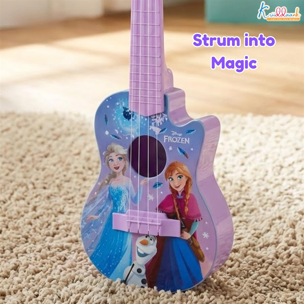 Frozen Theme Guitar (Small) for Kids - 4 String Mini Fingerstyle Musical Instrument - Short Scale Acoustic Toy Guitar - Best Educational Birthday Gift for Boys & Girls 3+ Years, Turkish Blue