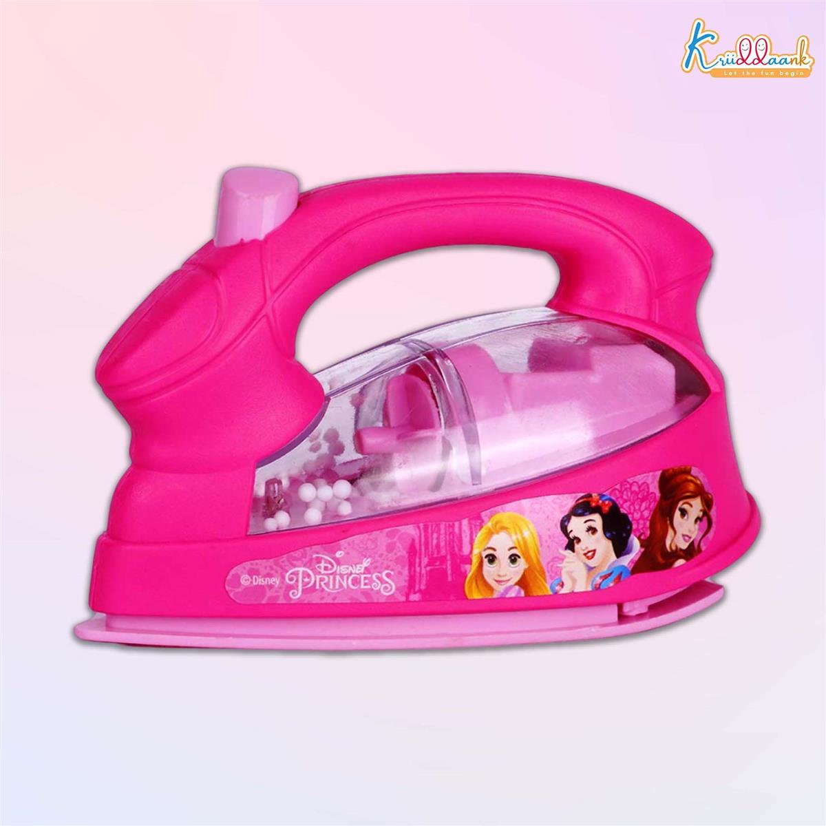 Disney Princess Theme Press Iron Toy for Kids - Battery Operated Pink Pretend Play Household Toy with Lights, Sound & Moving Beads - Educational Roleplay Gift for Girls Aged 3+ Years