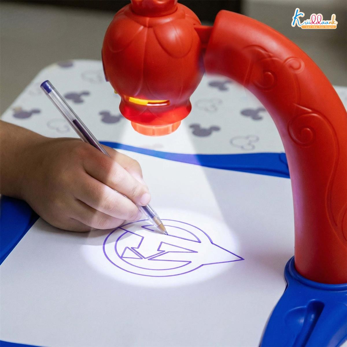 Kriiddaank Avengers Tracing Projector Drawing Set for Kids - Art & Craft Learning Kit with 24 Patterns, 3 Slides & Adjustable Focus - Erasable Drawing Board, Educational Toy for Ages 3+
