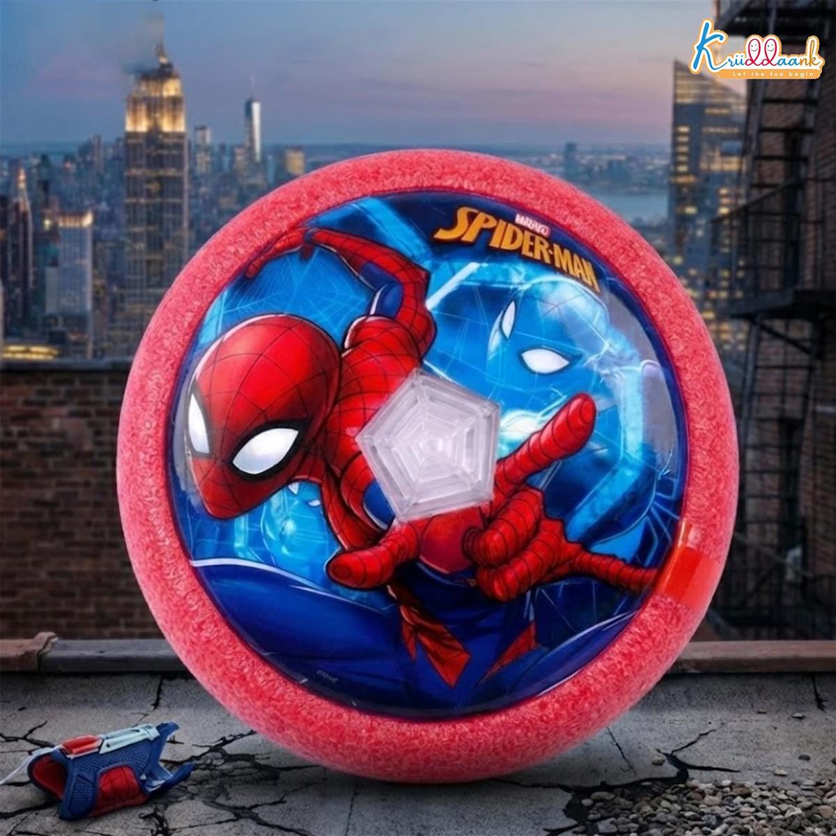 Spiderman Hover Football Toy for Kids - Air Power Indoor Soccer Ball with LED Lights & Soft Foam Bumper - Safe Floor Glider for Home Play - Superhero Themed Birthday Gift for Boys and Girls 3+