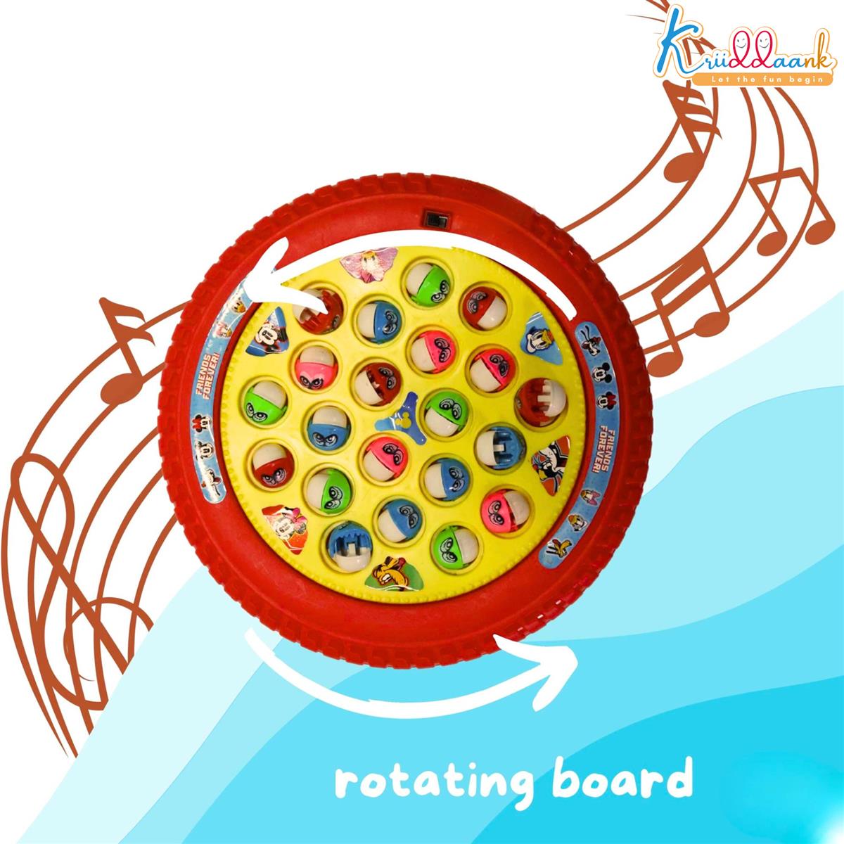 Mickey Mouse Musical Fishing Game - Battery Operated Educational & Learning Toy for Kids - Includes 21 Fishes & 4 Fishing Poles - Interactive Board Game for Boys & Girls Ages 3+