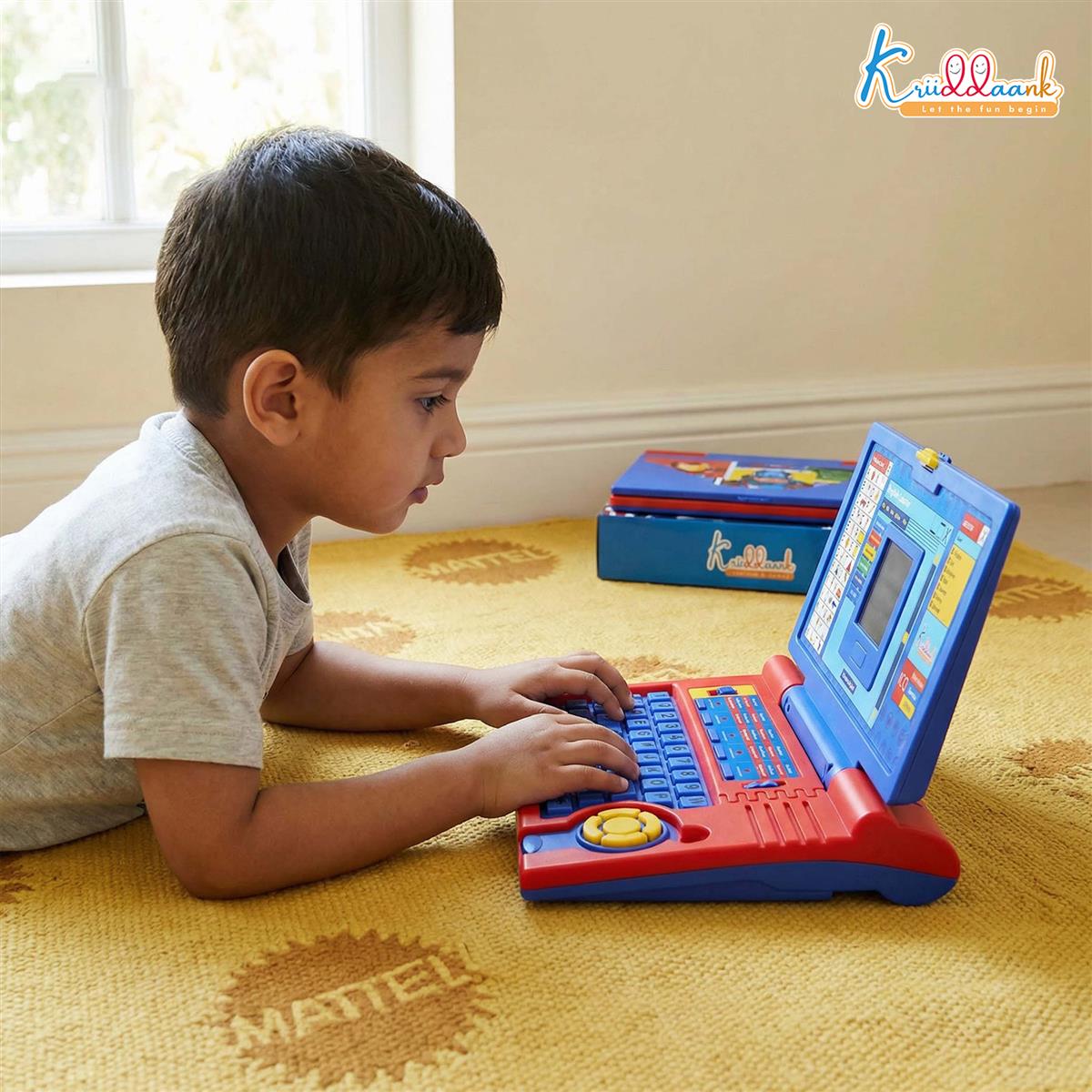 Kriiddaank Avengers Educational Laptop for Kids, 20 Learning Activities for 3+ Year Old Boys, Interactive Toy for Alphabet, Numbers, Math, Music & Logic, Memory Skill Development, Red