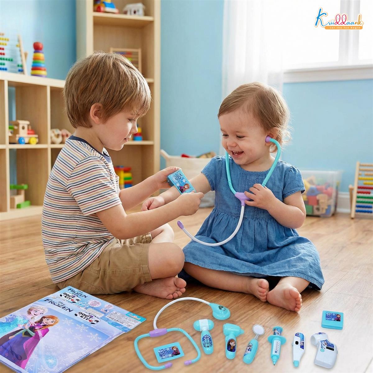 Disney Frozen Elsa & Anna Doctor Kit for Kids - 8 Piece Medical Toy Set with Light & Heartbeat Sound Effects - Interactive Pretend Play Doctor Set for Girls Aged 3+ - Safe & Educational Gift