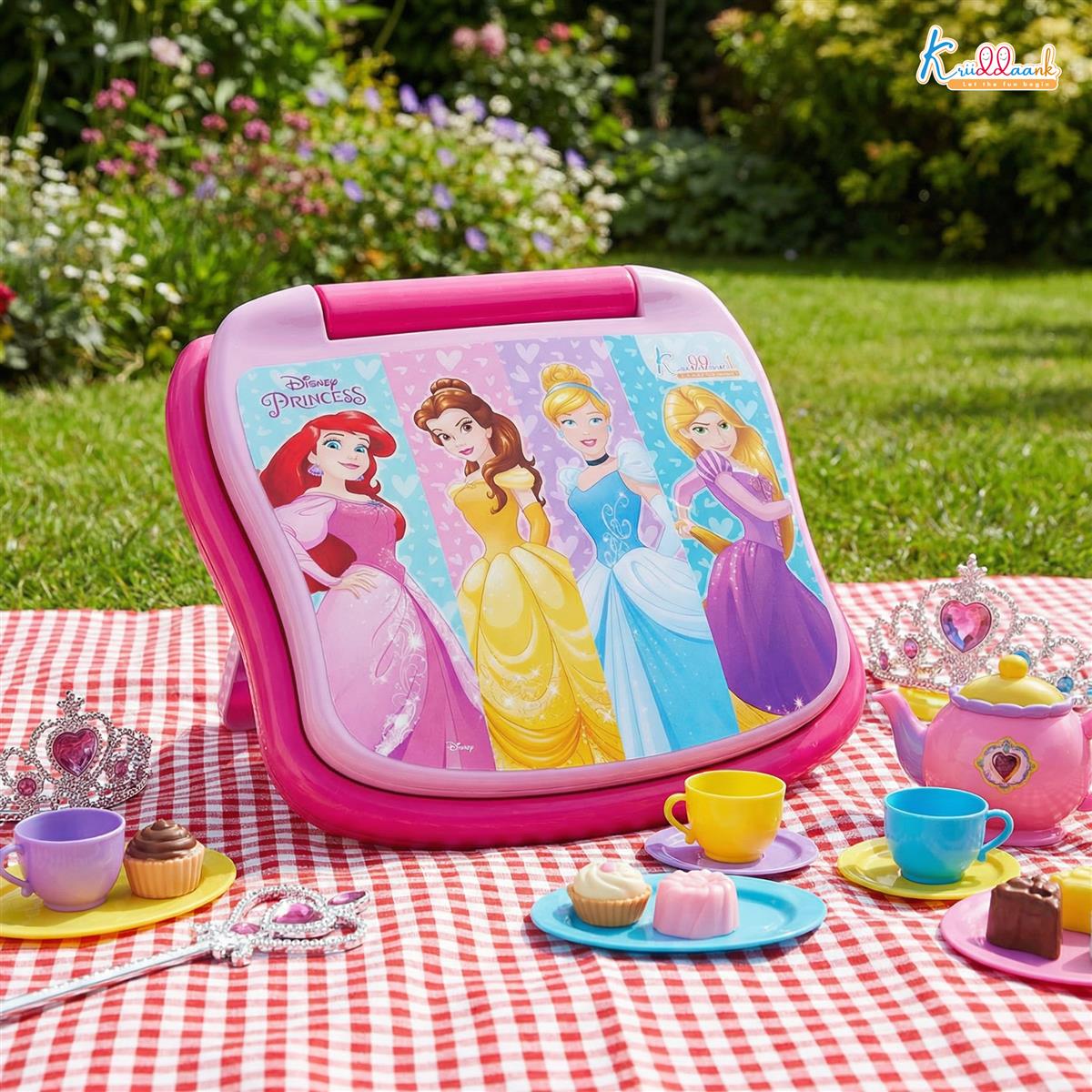 Educational Toy Laptop for Kids - LTS Princess Theme Learning Computer with Alphabet, Numbers, Music & Phonics - Fun Interactive Pre-School Gift for Girls Ages 3+ (Pink)