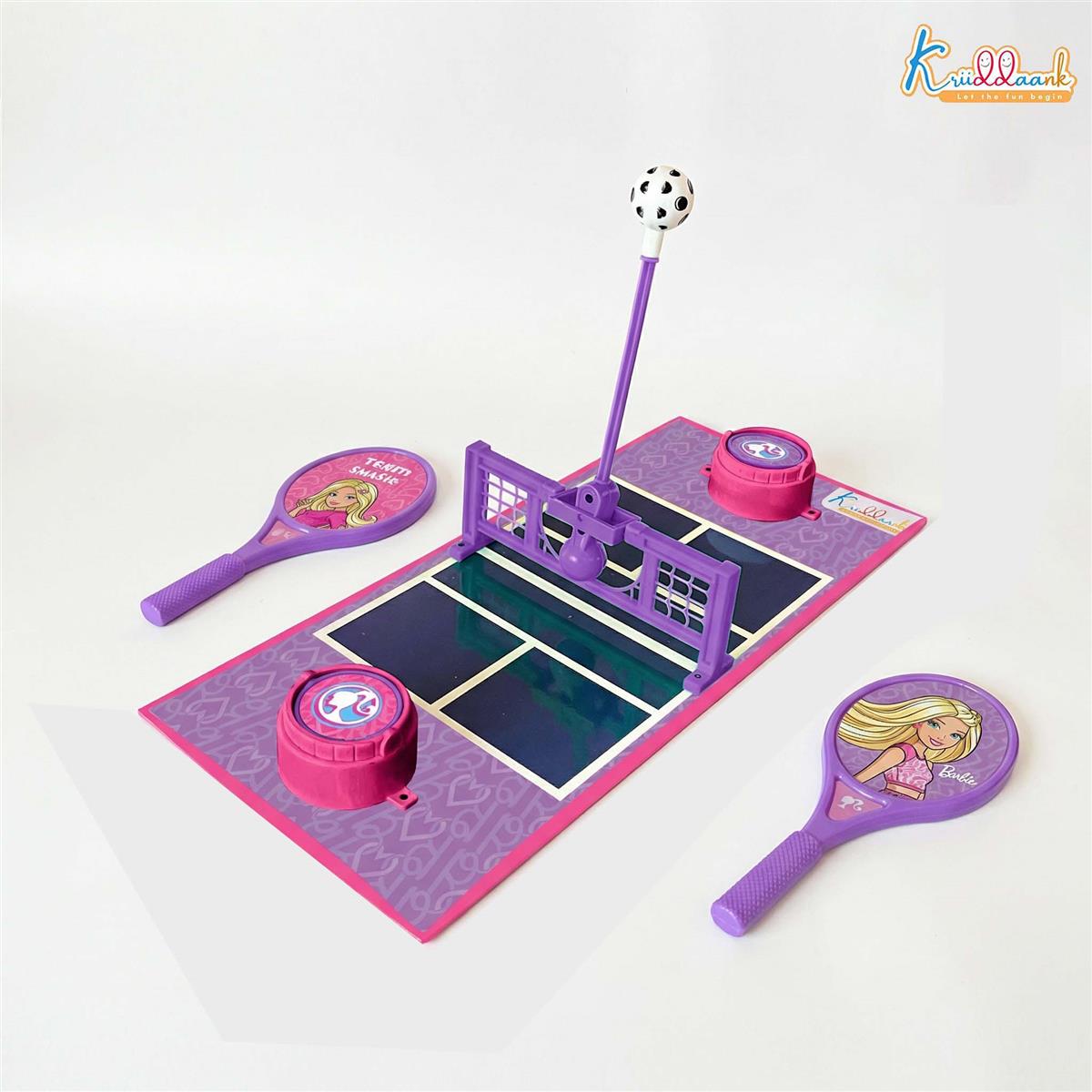 Kriiddaank Barbie Tennis Smash Sports Set for Girls, Lightweight Eco-Friendly Rackets & Ball, Indoor/Outdoor 2-Player Game, Safe & Smooth Edges, Table Top Friendly, Kids Age 3 Years+