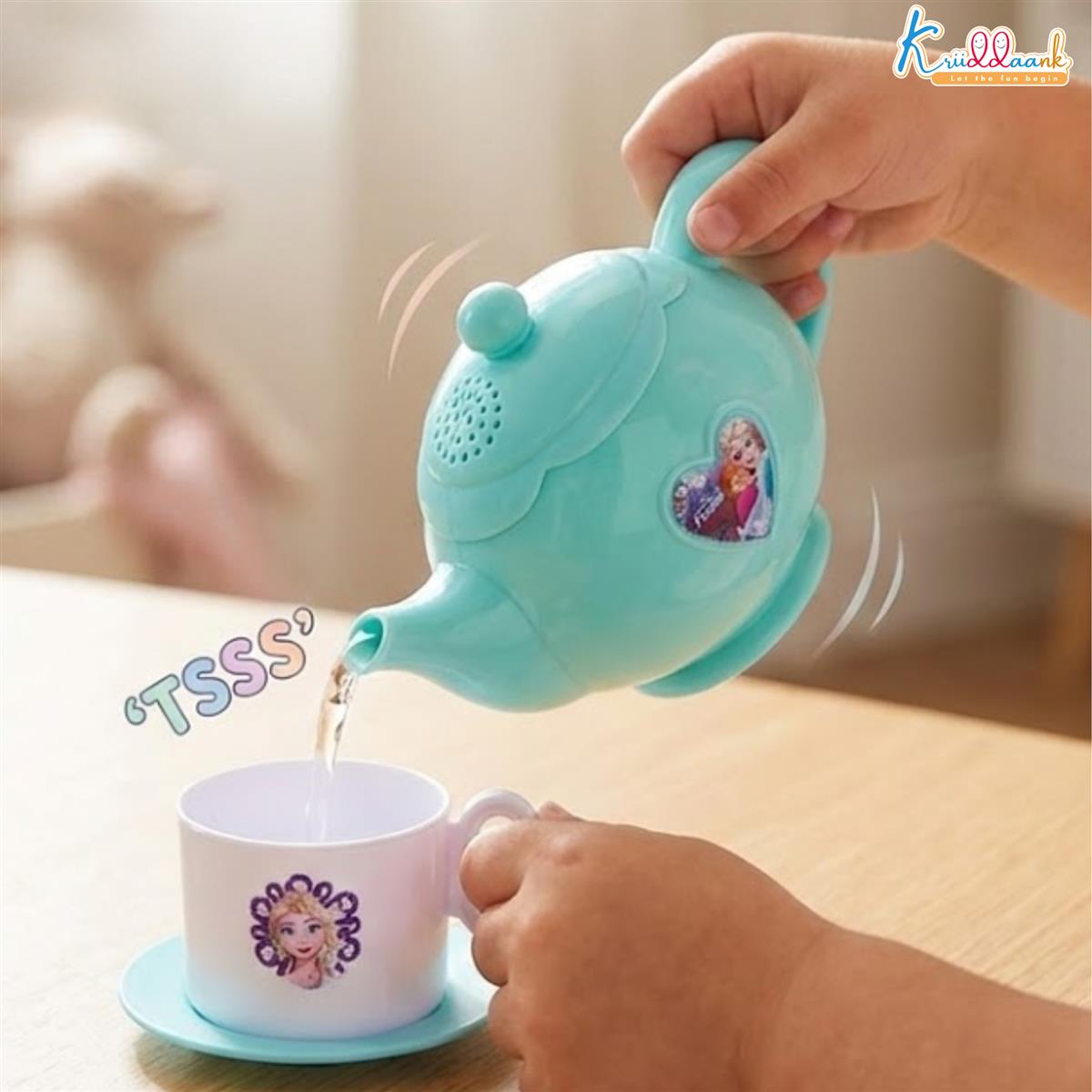 Frozen Tea Party Set - Elsa & Anna Pretend Play Kitchen Toys for Kids, 12 Pcs Battery-Operated Tea Kettle with Boiling Sound & Music, Interactive Birthday Gift for Girls & Boys Ages 3+