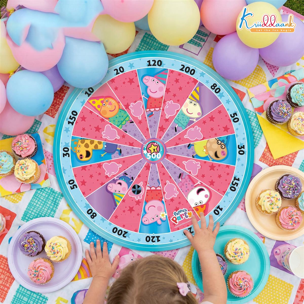 Kriiddaank Peppa Pig 2-in-1 Dartboard & Ludo Game for Kids - Safe Magnetic Indoor Target Game with Darts - Double-Sided MDF Board for Focus & Coordination - Perfect Birthday Gift for Boys & Girls