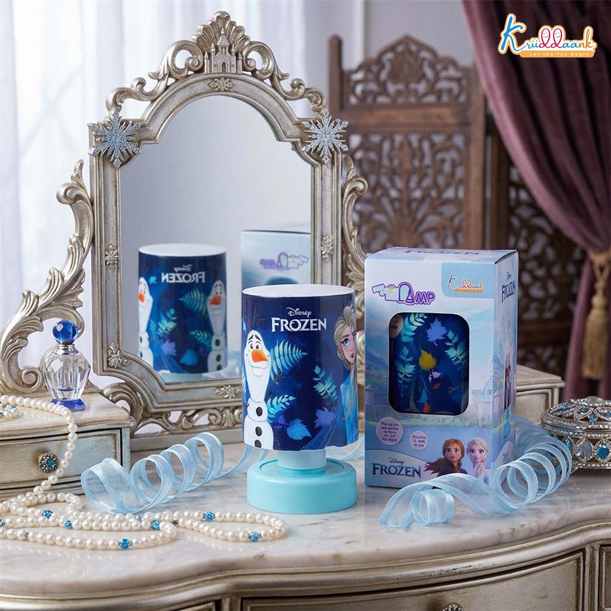 Kriiddaank Frozen Theme LED Table Lamp for Kids - Elsa & Anna Push & Glow Desk Light, Battery Operated Portable Night Light for Study, Bedroom & Decoration - Safe for Ages 3+ (Turkish Blue)