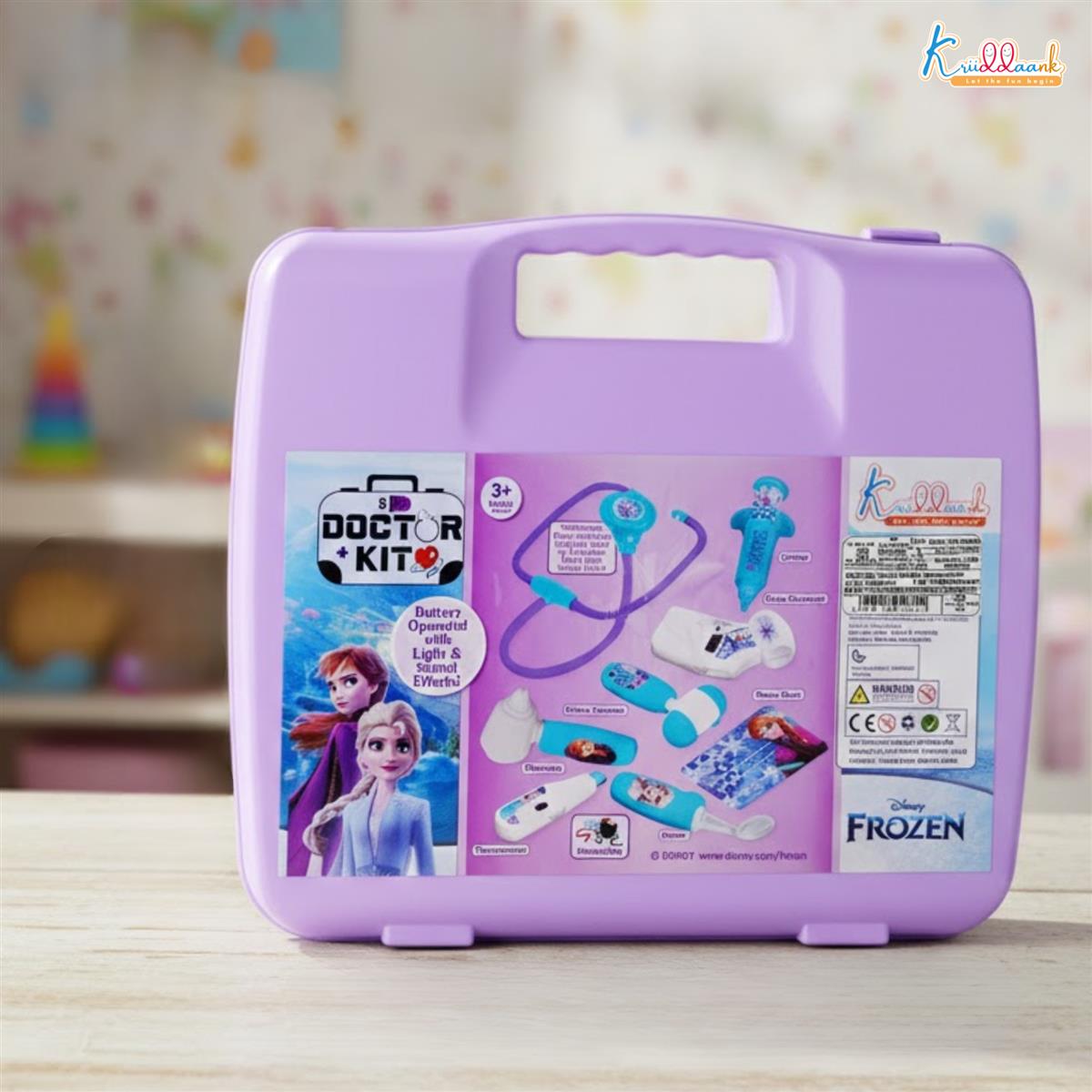 Disney Frozen Elsa & Anna Theme Doctor Set for Kids - Interactive Stethoscope with Light & Heartbeat Sound, 8-Piece Medical Tools Playset, Portable Carry Case, Pretend Play Toy for Ages 3+