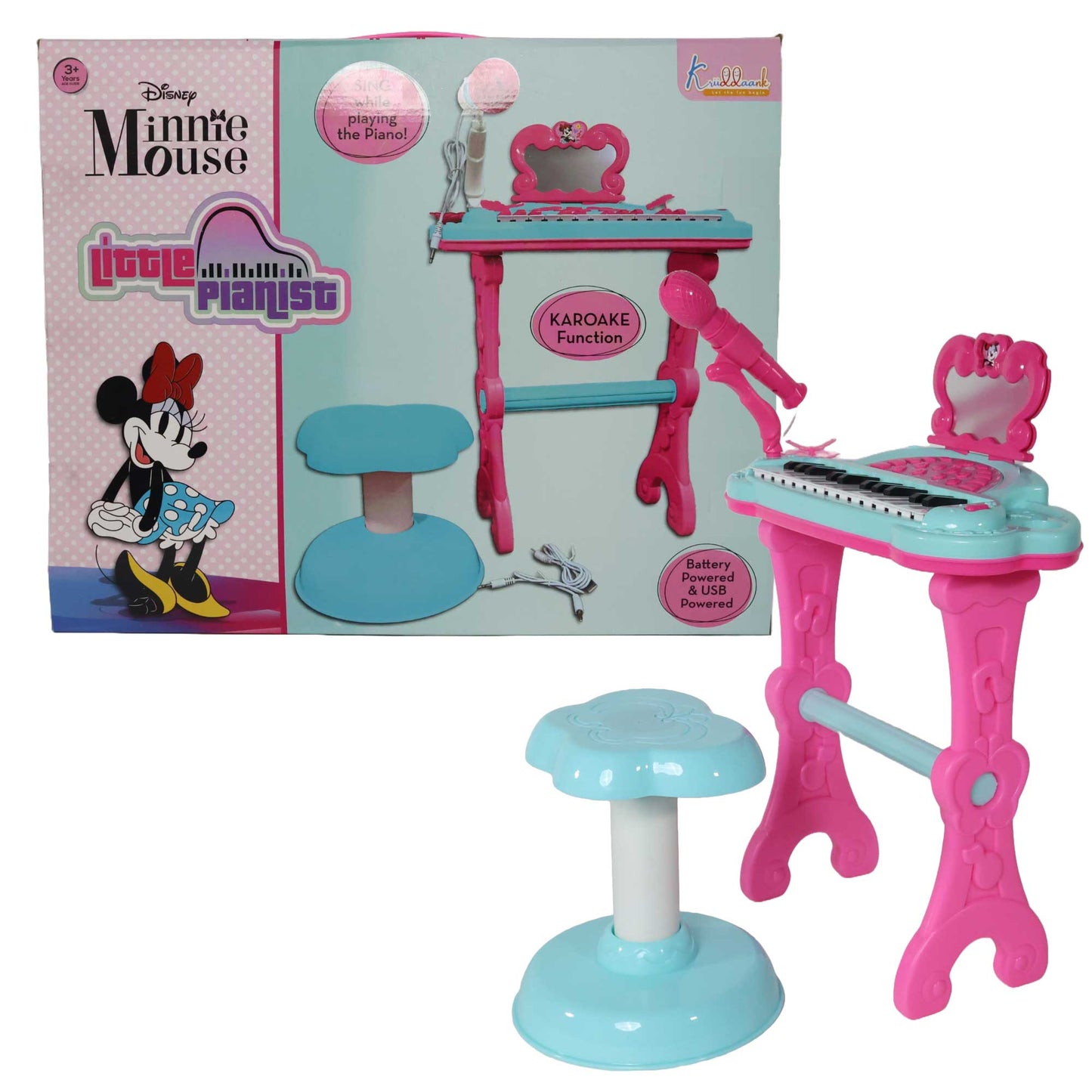 Kriiddaank  Little Pianist MinnieLittle Pianist toy keyboardKids’ Little Pianist musical toyLittle Pianist piano for musical explorationLittle Pianist toy with fun sound effectsPortable mini keyboard for toddlers