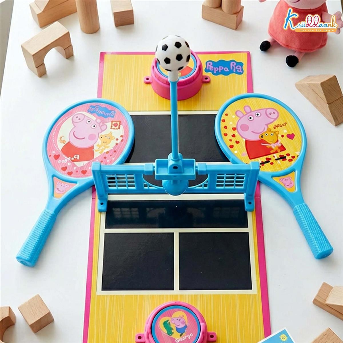 Kriiddaank Peppa Tennis Smash Tabletop Table Tennis Game for Kids - 2-Player Interactive Ping Pong Toy Set with Spring Launcher & Paddles - Active Indoor Fun, Birthday Gift for Boys & Girls 3+