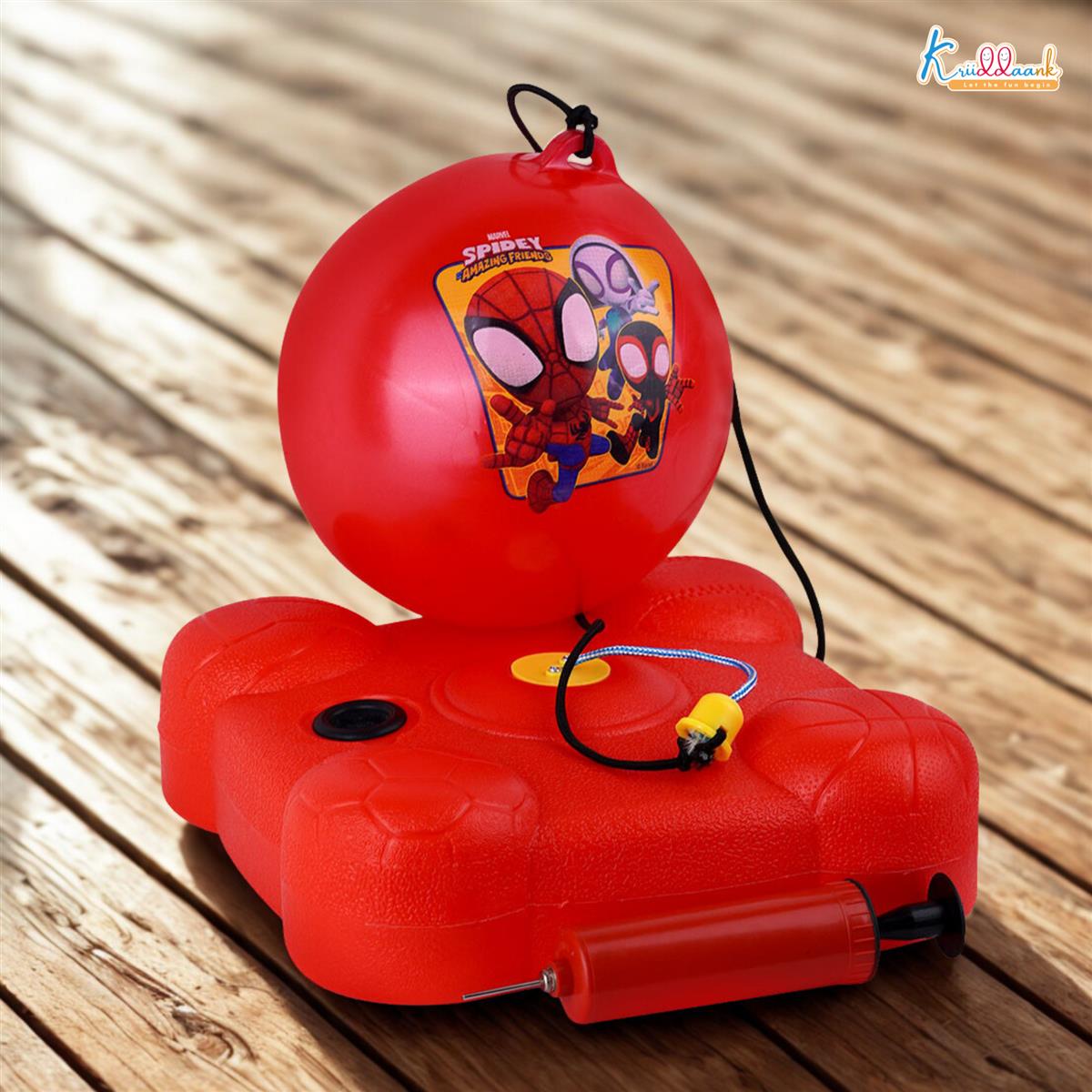 Spiderman Reflex Soccer Ball Solo Training Kit for Kids | Indoor & Outdoor Football Trainer with Recoil Action | Marvel Superhero Sports Toy for Boys 3+ Years | Portable Skill Building Set