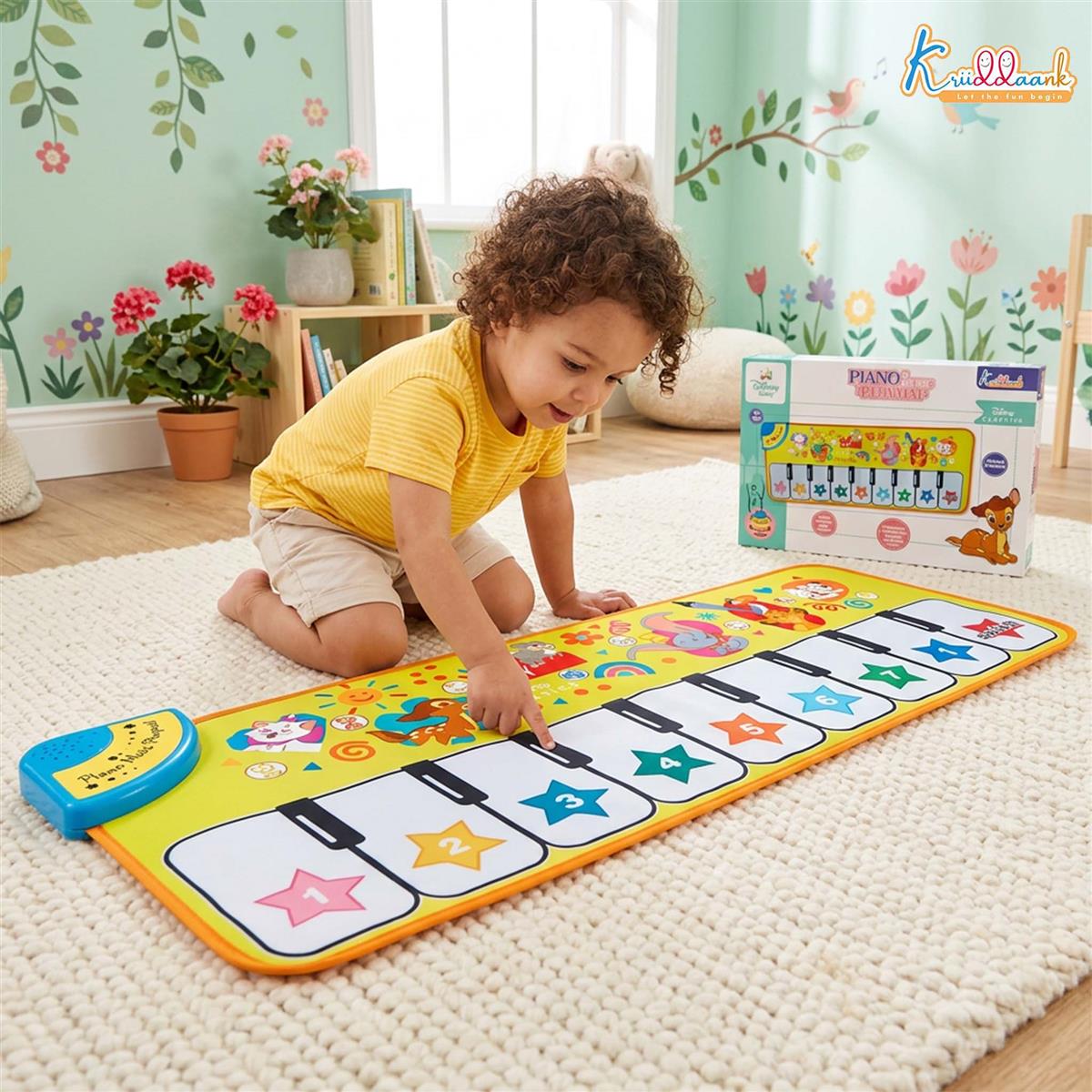 Kriiddaank Piano Music Play Mat for Kids - Classical Interactive Musical Floor Mat for Sensory Development & Learning - Large 108cm Touch Sensitive Toy for Boys & Girls 3+ Years (Multicolor)