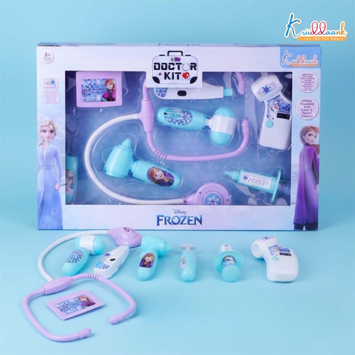 Disney Frozen Doctor Kit for Kids - 8-Piece Battery Operated Medical Play Set with Lights & Sounds, Includes Electronic Stethoscope & Accessories - Fun Pretend Play Toy for Ages 3+ (Turkish Blue)