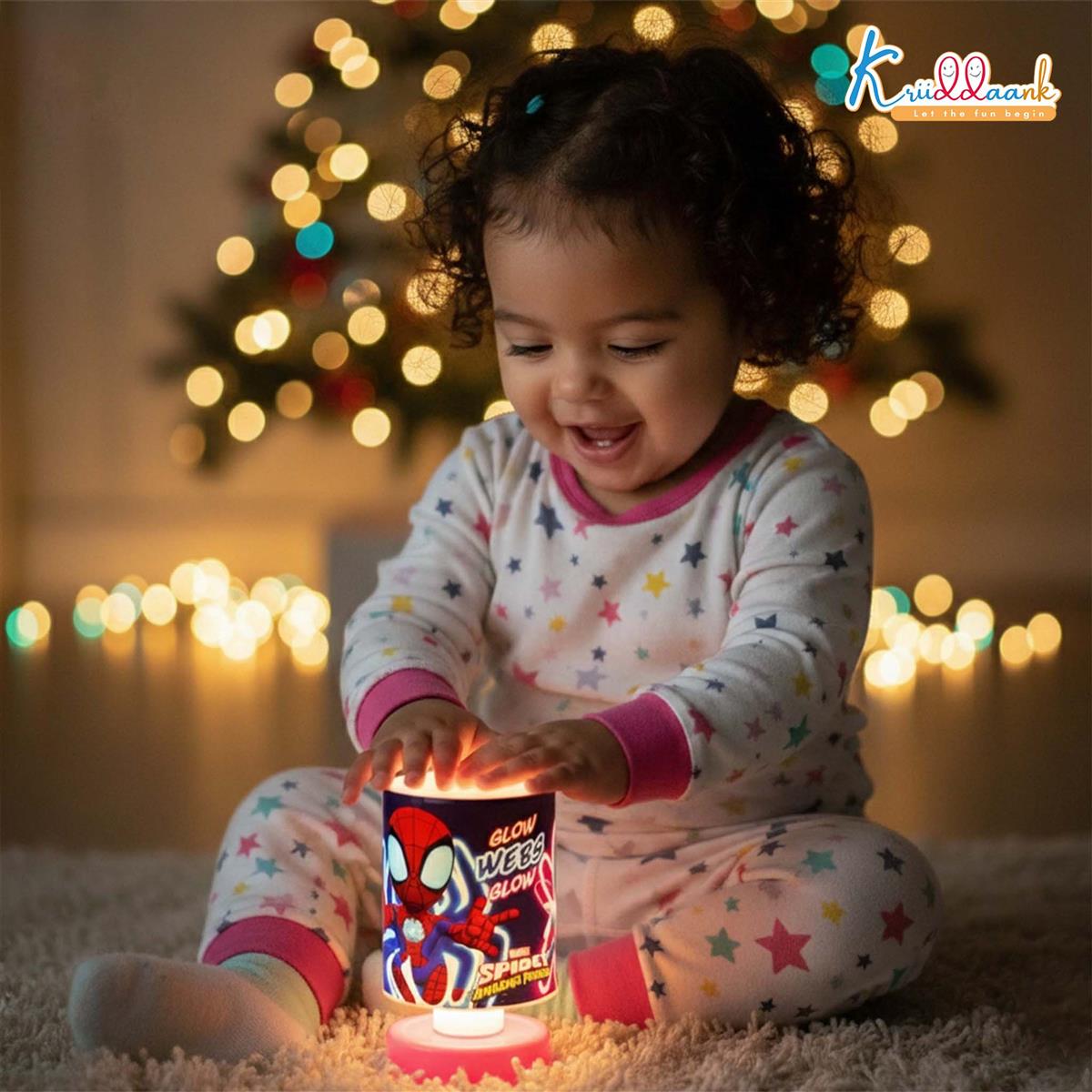 Spiderman Themed Table Lamp - Push & Glow Battery Operated Night Light for Kids Bedroom, Superhero Collectible Desk Lamp, Best Birthday Gift for Boys & Girls (Ages 3+)