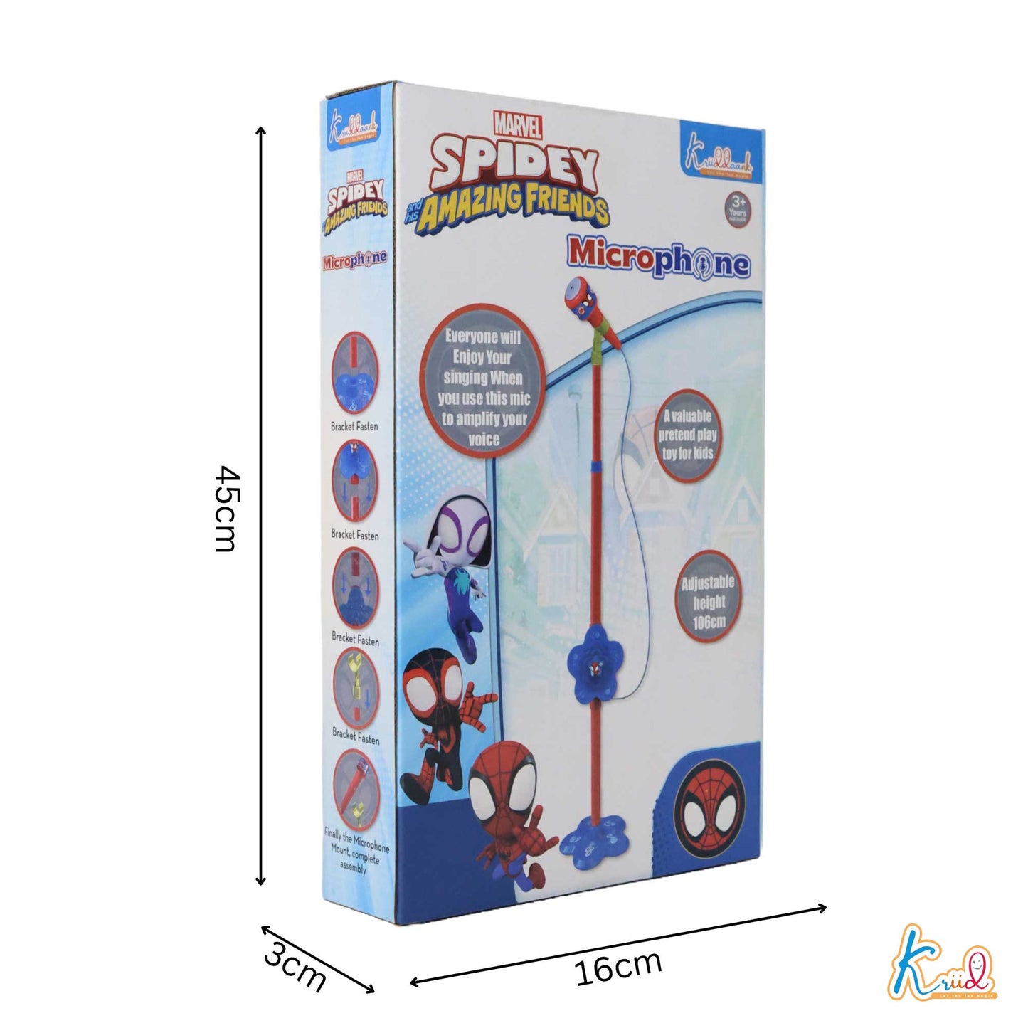 Kriiddaank  Microphone-SpidermanKids Singing MicrophoneKids Music Entertainment SetKaraoke Set for KidsInteractive Microphone ToyMagical Microphone