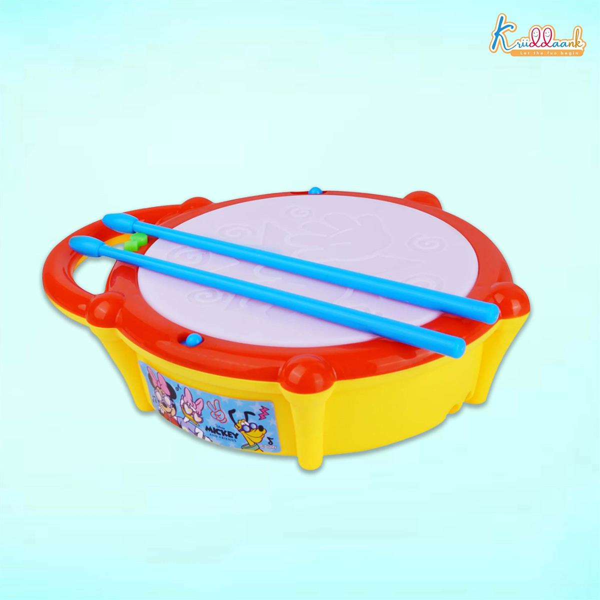 Disney Mickey Mouse Flash Drum Musical Toy for Kids - Interactive 3D Lights, 9 Songs & 9 Drum Sounds, 3 Play Modes - Educational Musical Instrument for Toddlers 3+ Years