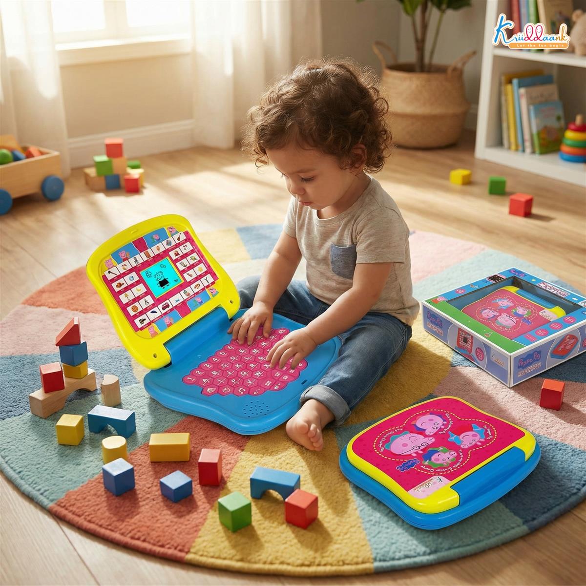 Peppa Pig Educational Laptop for Kids - Interactive Learning Toy with Screen, Music & Sounds - Pre-School Alphabet, Numbers & Word Pronunciation - Safe & Durable Electronic Toy for Ages 3+