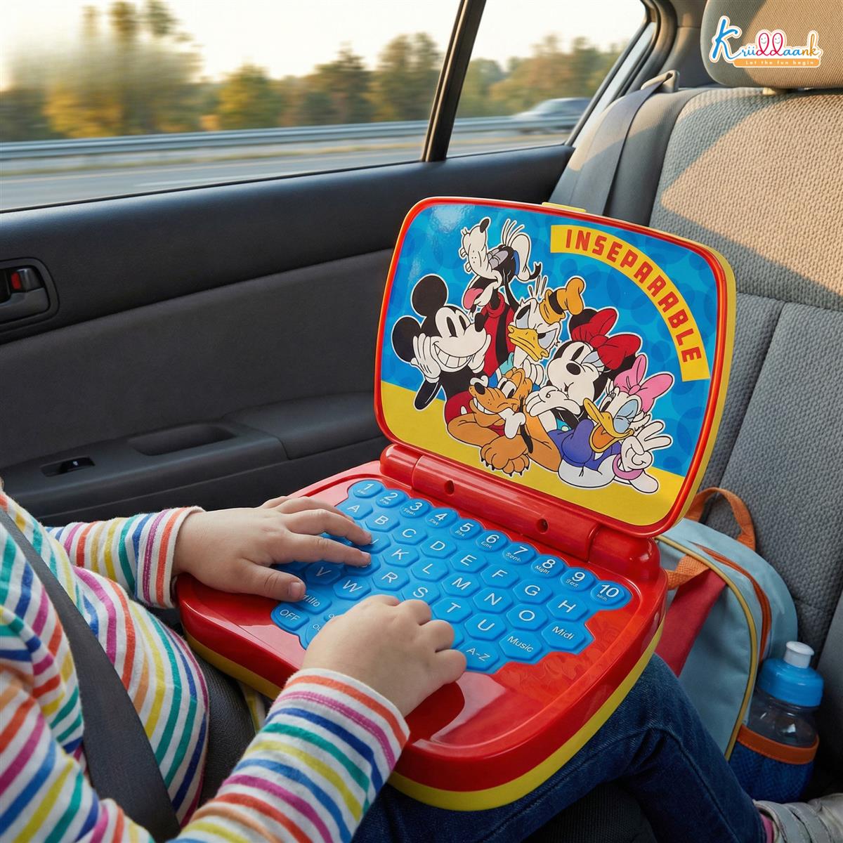 Disney Mickey Mouse Educational Laptop Toy for Kids - Interactive Alphabet & Number Learning Tool, Music & Sounds, Screen-Free Tech Toy for Boys & Girls Ages 3+, Safe & Portable Learning Aid