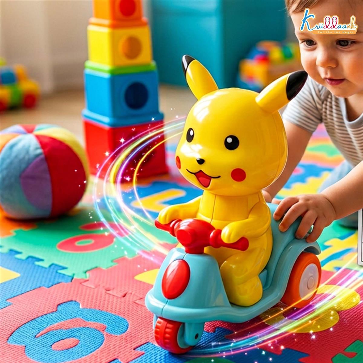 Kriiddaank Push & Go Scooter Toy for Toddlers - Lightweight Manual Friction Powered Vehicle for Kids 3+ Years - Fun Educational Outdoor Activity & Motor Skills Development - Multicolor