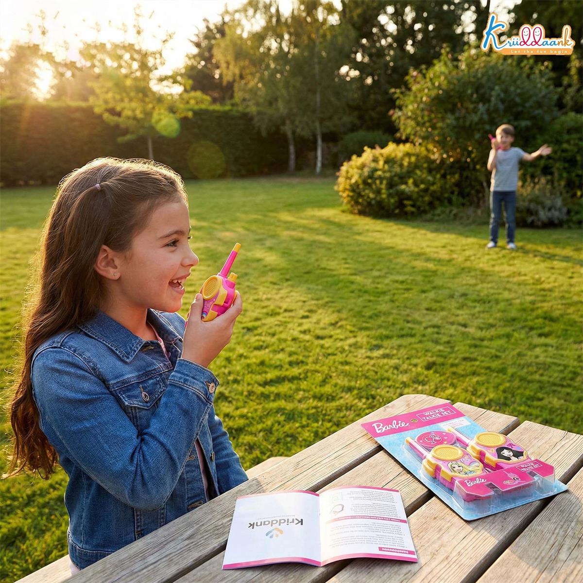 Barbie Walkie Talkie Set for Kids - 75m Long Range 2-Way Radios, Pink Communication Toys for Girls & Boys, Ideal for Camping, Hiking & Indoor Play, Child Safe & Non-Toxic, Ages 3+ (2 Pieces)