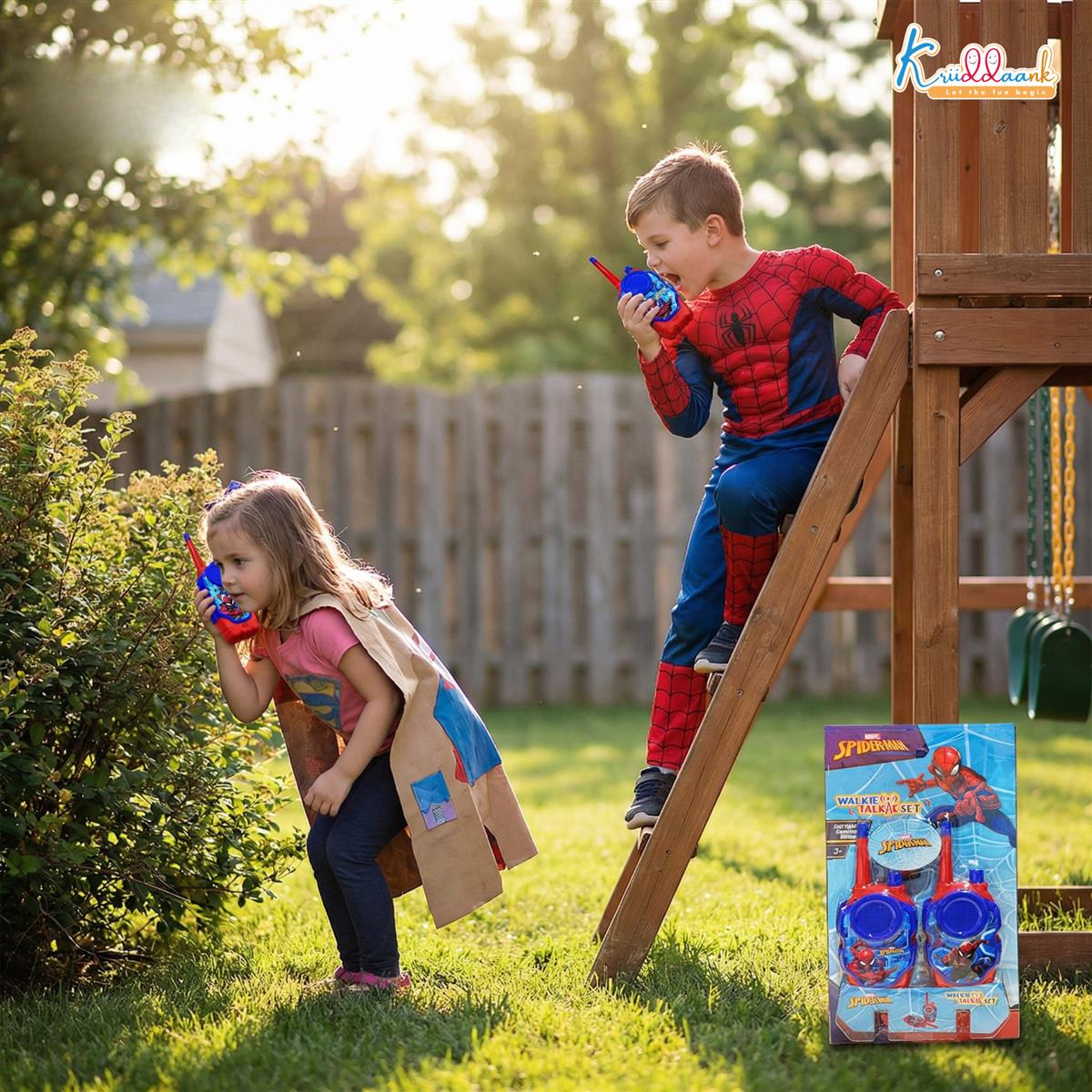 Spider-Man Inspired Walkie Talkie Set for Kids - 75m Long Range 2-Piece Communication Toy - Blue Outdoor Adventure Gear for Boys & Girls 3+ - Ideal for Camping, Hiking & Roleplay Gifts