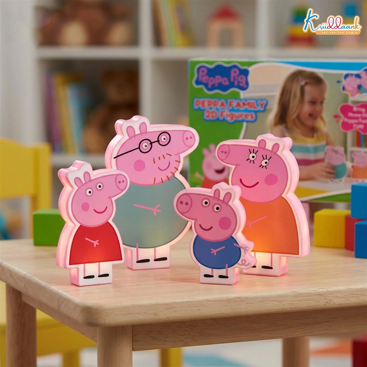 Kriiddaank Peppa Pig 2D Family Figure Fun Pack | Includes Peppa, George, Mummy & Daddy Pig | Non-Toxic Preschool Character Toy Set for Kids Ages 3+ | Ideal Birthday & Return Gift for Toddlers